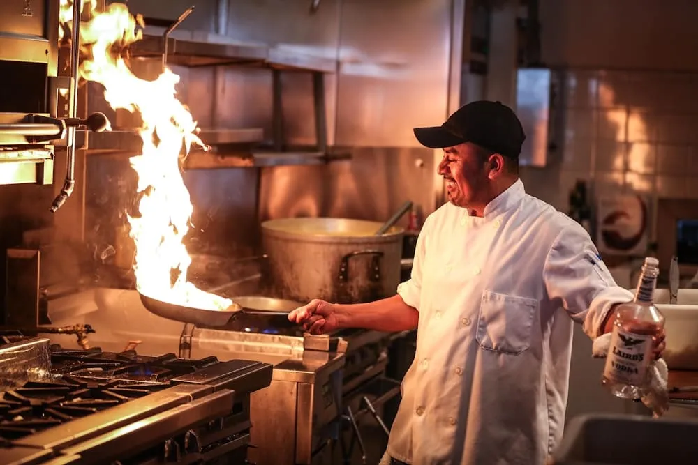Chef van Restaurant Aster aan het werk